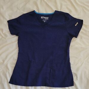 Grey's Anatomy Women's Navy Blue Short Sleeve Scrub Top Size M
